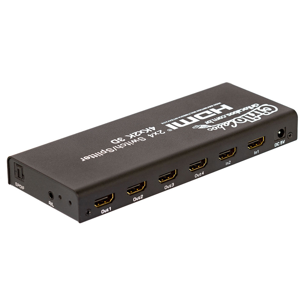 Switch Splitter Matrix 2x4 Hdmi 3d Full Hd