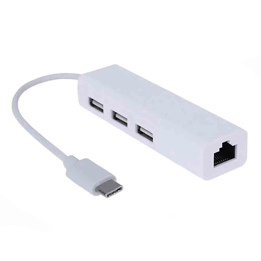 Oferta - Hub com entrada USB-C + 3 portas USB e RJ45 para Rede - Cirilo Cabos